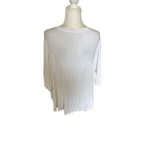 Benjamin Jay Women's Size White Bateau Tulip 3/4 Sleeves Blouse Top White Large